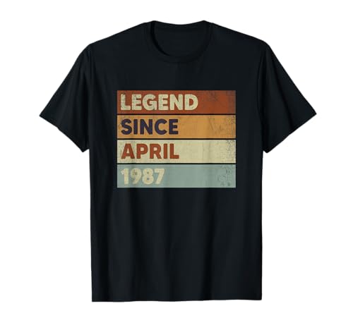Consigue ahora Legend Since April Abril 1987 Cumpleaños Navidad 36 Años Regalo Camiseta Top Precio 2025 | regaloscumple.com