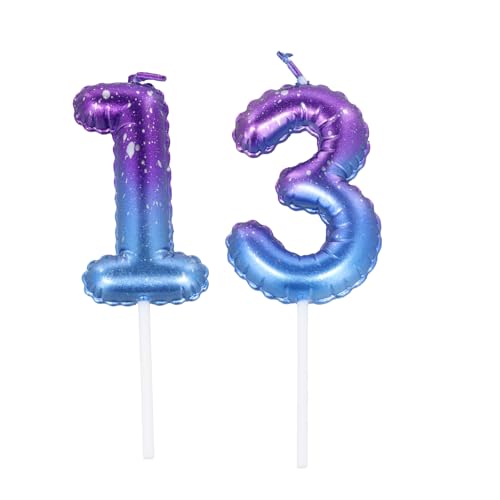 Consigue ahora 3D Velas 13 cumpleaños Velas coloridas con números Número 1 y vela número 3 velas azules Navidad vela feliz cumpleaños velas pasteles decoraciones para tartas fiestas cumpleaño Aniversario (1 y 3) Ofertas 2025 | regaloscumple.com