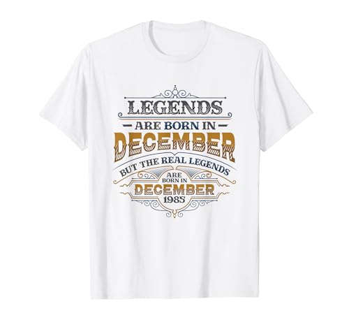 Consigue ahora Las leyendas nacen en diciembre Navidad 1985 Cumpleaños para hombres Camiseta Top Precio 2024 | regaloscumple.com
