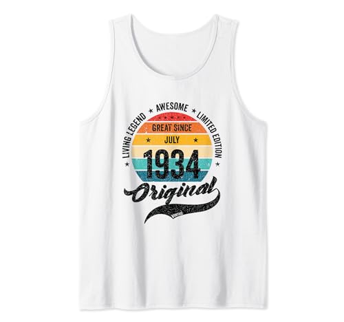 Comprar Julio 1934 Cumpleaños Retro Años Vintage Bday Clásico Camiseta sin Mangas Top Catálogo Precio 2024 | regaloscumple.com