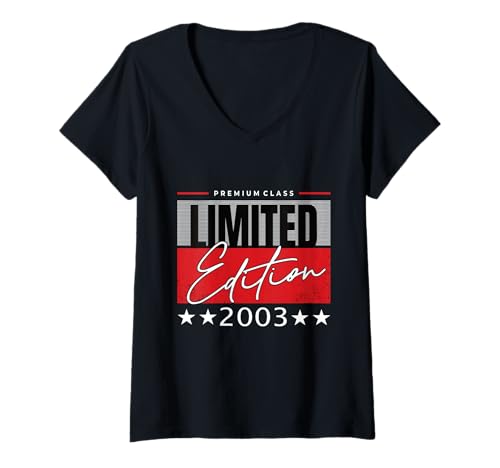 Consigue ahora Mujer Edición Limitada 2003 Cumpleaños 2003 Cumpleaños Nacido en 2003 Camiseta Cuello V Rebajas 2025 | regaloscumple.com