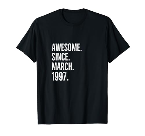Consigue ahora Impresionante desde marzo Ideas para regalar 1997 Edad Cumpleaños Idea Camiseta Ofertas 2024 | regaloscumple.com