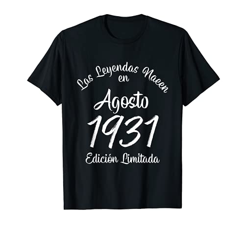 Consigue ahora Las Leyendas nacen BlackFriday en Agosto 1931 Regalo 90 años Camiseta Ofertas 2025 | regaloscumple.com