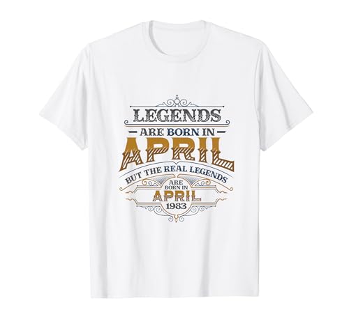 Consigue ahora Las leyendas nacen en Regalos abril 1983 Cumpleaños mujer Camiseta Rebajas 2024 | regaloscumple.com