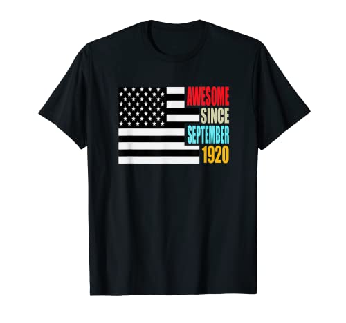 Comprar Impresionante desde septiembre 1920 regalo cumpleaños bandera EE. UU Navidad Camiseta Top Precio 2024 | regaloscumple.com