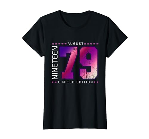 Comprar 1979 agosto Mes Año BlackFriday nacimiento Cumpleaños Camiseta Ofertas 2024 | regaloscumple.com