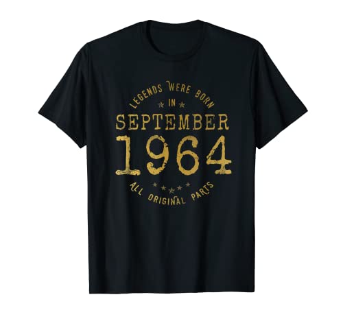 Comprar Legends Were Born In September 1964 Cumpleaños Camiseta Cumpleaños Top Precio 2024 | regaloscumple.com