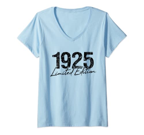 Consigue Catálogo ahora Mujer Cumpleaños 1925 Edición limitada Regalo Usado Grunge Vintage Camiseta Cuello V Ofertas 2025 | regaloscumple.com