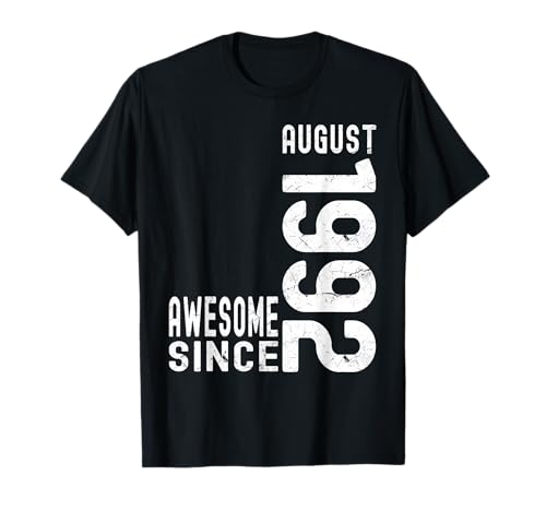 Consigue ahora Impresionante desde agosto Ideas para regalar 1992 nacido en 1992 cumpleaños agosto Camiseta Ofertas 2025 | regaloscumple.com