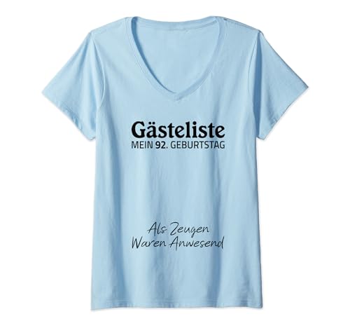 Comprar Mujer Ideas para regalar Gästeliste Mein 92. Geburtstag Libro visitas Firma Camiseta Cuello V Top Precio 2023 | regaloscumple.com