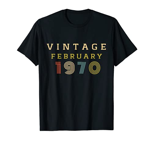 Comprar Regalo Catálogo cumpleaños 50 años vintage 1970 febrero Camiseta Ofertas 2025 | regaloscumple.com