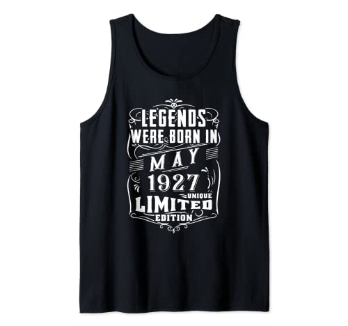 Consigue ahora Cumpleaños Mayo 1927 Edición Limitada Regalo Legend Regalos May Camiseta sin Mangas Top Precio 2024 | regaloscumple.com