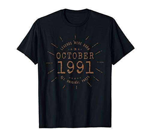 Consigue ahora Las Ideas para regalar Leyendas nacen en Octubre 1991 - Idea regalo Camiseta Rebajas 2025 | regaloscumple.com