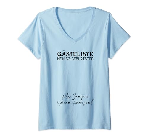 Consigue ahora Mujer Gästeliste Mein 63. Geburtstag Libro Regalos visitas Firma Camiseta Cuello V Ofertas 2025 | regaloscumple.com