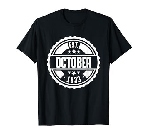 Comprar Catálogo EST Octubre 1933 Feliz Cumpleaños Regalo Vintage Retro Camiseta Ofertas 2024 | regaloscumple.com