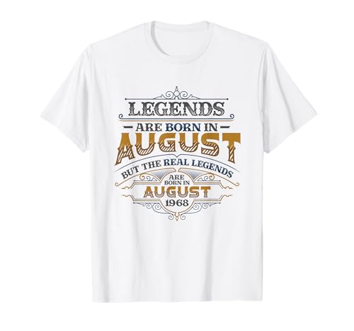 Consigue ahora Las leyendas nacen Catálogo en agosto 1968 Cumpleaños mujer Camiseta Rebajas 2025 | regaloscumple.com