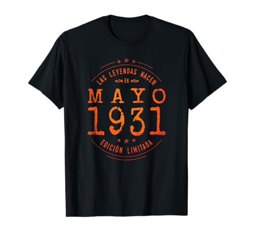 Comprar 91 años Cumpleaños Las Leyendas nacen en Mayo 1931 Camiseta BlackFriday Ofertas 2024 | regaloscumple.com