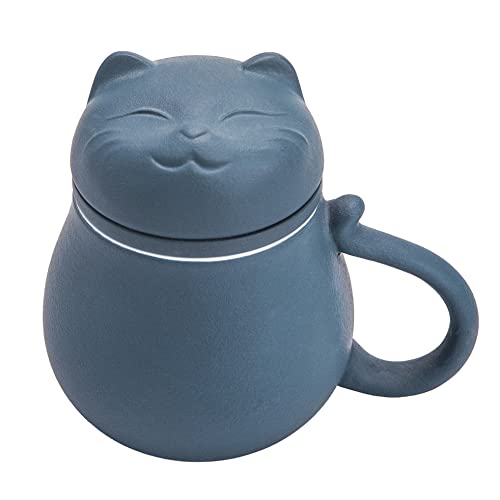 Consigue ahora Taza té cerámica con colador té y tapa (14 oz) taza Ideas para regalar té con diseño gatos lindos filtro para remojar hojas sueltas regalo para vacaciones cumpleaños casa cálida (azul) Rebajas 2024 | regaloscumple.com