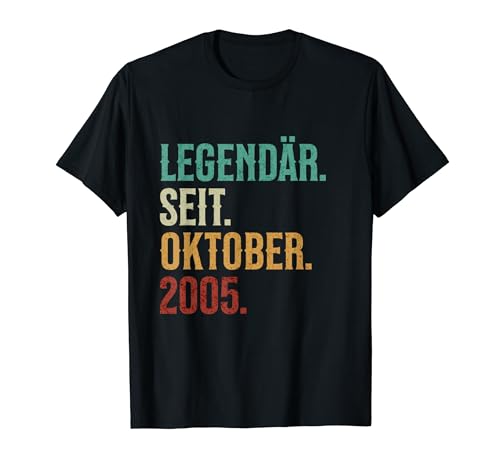 Consigue ahora Legendario. Desde. Octubre. Regalos 2005. Cumpleaños Retro Camiseta Rebajas 2024 | regaloscumple.com