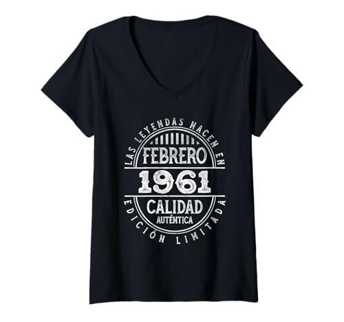Consigue ahora Las Leyendas nacen en Febrero 1961 - 63 BlackFriday Años Cumpleaños Camiseta Cuello V Rebajas 2024 | regaloscumple.com