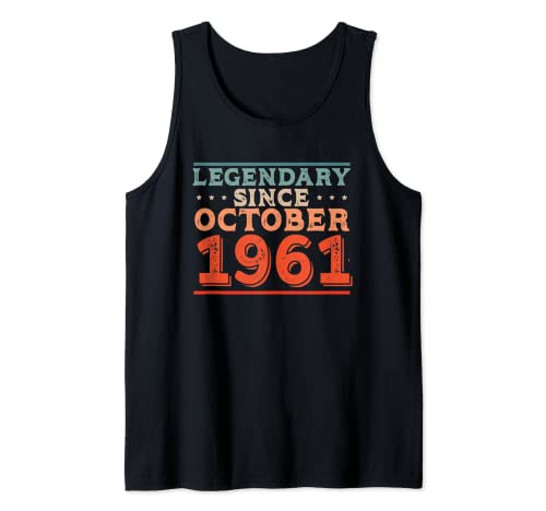 Comprar Legendario desde octubre 1961 Nacido en la fiesta cumpleaños Regalos los 60 Camiseta sin Mangas Ofertas 2025 | regaloscumple.com