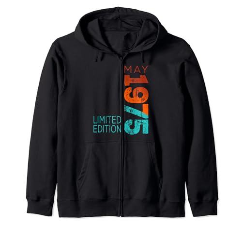 Consigue ahora Mayo 1975 Año 1975 Retro 1975 Vintage 1975 Edición Promoción Sudadera con Capucha Ofertas 2025 | regaloscumple.com
