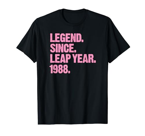 Consigue ahora Leyenda desde el año bisiesto Catálogo 1988 Febrero 29 Fiesta cumpleaños Camiseta Rebajas 2024 | regaloscumple.com