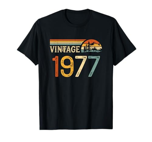 Consigue Navidad ahora Retro Vintage 1977 Hombre Mujer - Nacido En 1977 Camiseta Top Precio 2024 | regaloscumple.com