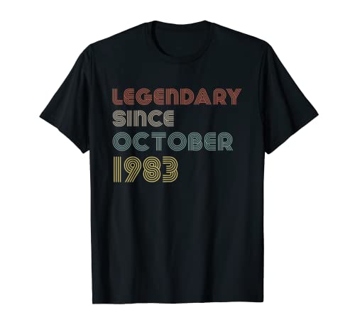 Consigue ahora Diversión 1983 legendario desde octubre 1983 años Catálogo cumpleaños Camiseta Top Precio 2024 | regaloscumple.com