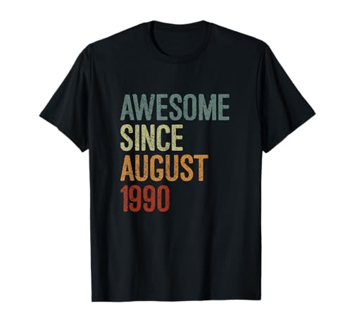 Comprar Impresionante desde agosto Cumpleaños 1990 regalo cumpleaños divertido retro Camiseta Ofertas 2024 | regaloscumple.com