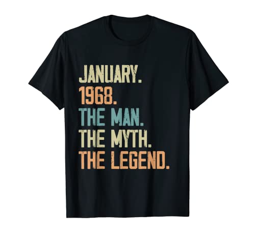 Consigue BlackFriday ahora Hombre Enero 1968 Man Myth Legend Cumpleaños 55 Años Regalo Camiseta Ofertas 2024 | regaloscumple.com