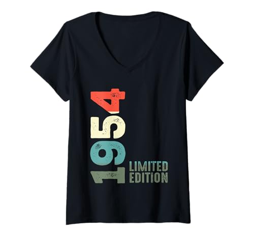 Comprar Mujer 1954 Edición Limitada 1954 Cumpleaños Camiseta BlackFriday Cuello V Rebajas 2024 | regaloscumple.com
