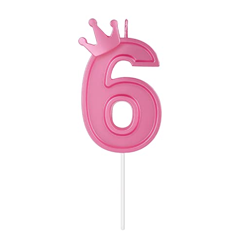 Consigue ahora 7 8cm Velas Números Cumpleaños 3D Velas Cumpleaños BlackFriday Numeros con Decoración Corona Grande Decoración para Tartas Velas Numeros para Cumpleaños Boda Aniversario Graduación Fiesta (Rosa 6) Ofertas 2024 | regaloscumple.com