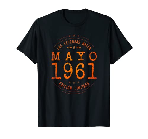 Comprar 61 años Cumpleaños Las Leyendas nacen en Mayo Promoción 1961 Camiseta Ofertas 2024 | regaloscumple.com