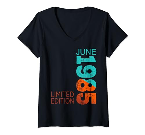 Consigue ahora Mujer Junio 1985 Edición Limitada 1985 Nacimiento Cumpleaños Vintage Desde 1985 Camiseta Cuello V Rebajas 2024 | regaloscumple.com