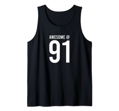 Consigue ahora Impresionante a los 91 años edad BlackFriday - Divertido celebrante cumpleaños 91 Camiseta sin Mangas Rebajas 2025 | regaloscumple.com