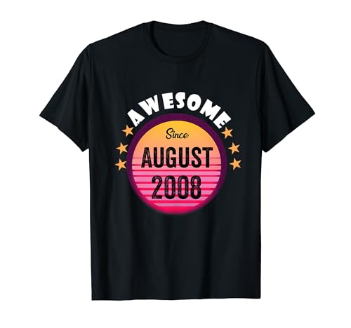 Consigue ahora Impresionante Desde Agosto Catálogo 2008 Cumpleaños 2008 Agosto Vintage Camiseta Ofertas 2025 | regaloscumple.com