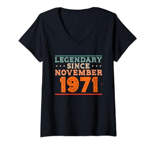 Consigue ahora Legendario desde noviembre 1971 retro vintage fiesta cumpleaños Camiseta Cuello Catálogo V Rebajas 2025 | regaloscumple.com