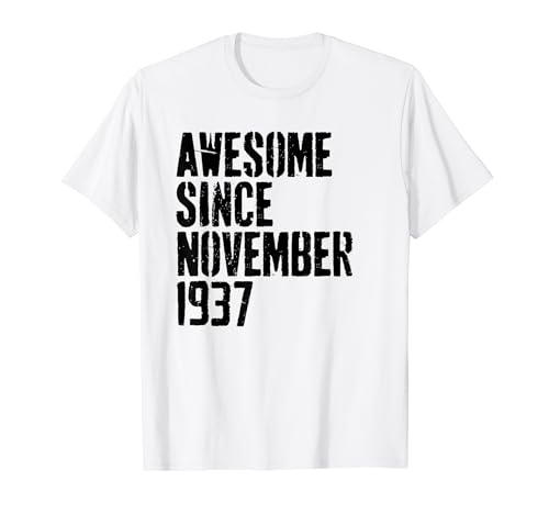 Consigue ahora Awesome Since November 1937 87th Regalos Birthday Retro Camiseta Top Precio 2024 | regaloscumple.com