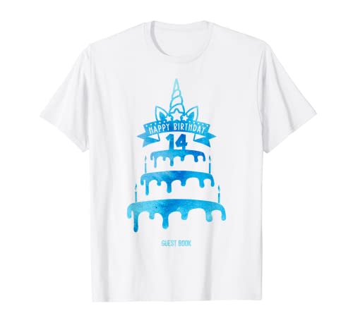 Consigue ahora 14 AÑOS DE Ideas para regalar INVITADOS UNORNO LIBRO DE INVITADOS 14º DÍA DE NACIMIENTO Camiseta Ofertas 2024 | regaloscumple.com