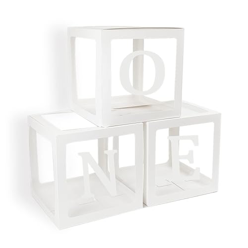 Comprar Decoraciones para el primer primer cumpleaños para niño niña 3 cajas globos transparentes blancos con una letra bloques Cumpleaños globos para el telón fondo del primer cumpleaños Ofertas 2025 | regaloscumple.com