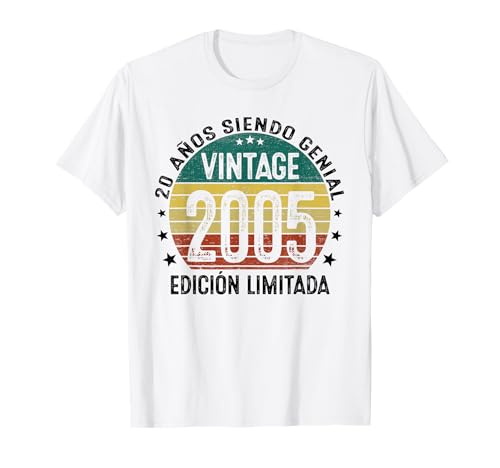 Consigue ahora Vintage 2005 Edición Limitada 20 Cumpleaños Regalo Ideas para regalar Hombre Camiseta Rebajas 2025 | regaloscumple.com
