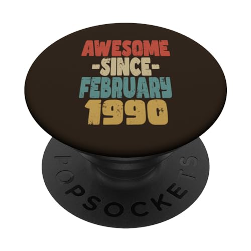 Consigue ahora 1990 cumpleaños vintage retro impresionante desde febrero 1990 Ideas para regalar PopSockets PopGrip Intercambiable Top Precio 2024 | regaloscumple.com