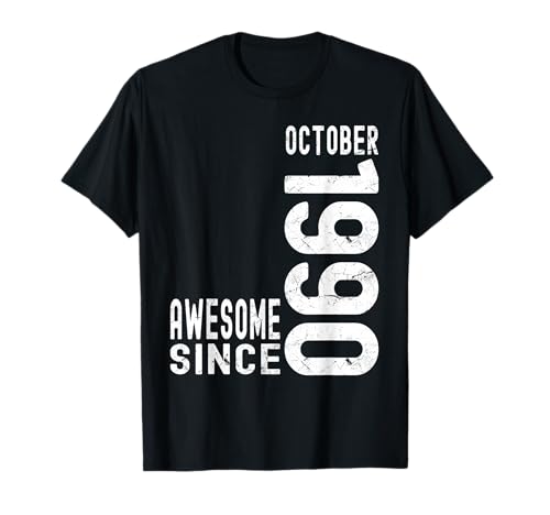 Comprar Impresionante desde octubre 1990 nacido en 1990 cumpleaños Navidad octubre Camiseta Top Precio 2025 | regaloscumple.com