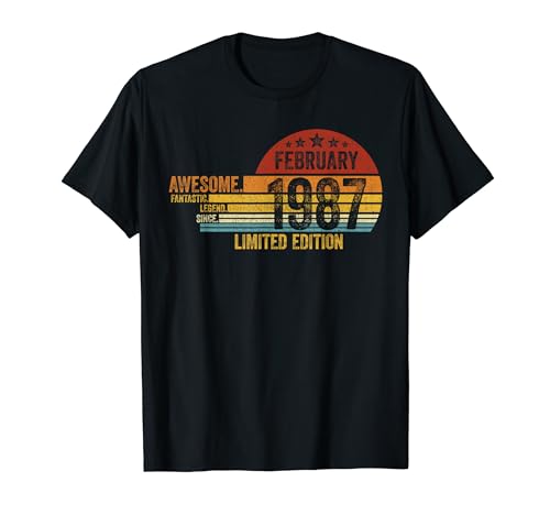 Consigue ahora BlackFriday Cumpleaños Edición Limitada Impresionante Desde Febrero 1987 Camiseta Top Precio 2024 | regaloscumple.com