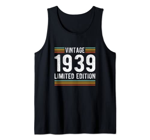 Consigue ahora Vintage 1939 Edición Limitada 83 Navidad Años Cumpleaños 83 Camiseta sin Mangas Top Precio 2025 | regaloscumple.com