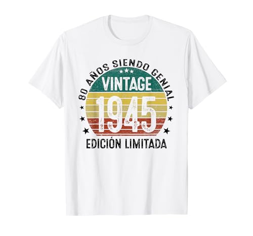 Comprar Catálogo Vintage 1945 Edición Limitada 80 Cumpleaños Regalo Hombre Camiseta Top Precio 2024 | regaloscumple.com