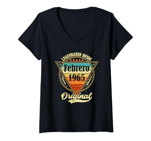 Comprar Mujer 60 Ideas para regalar cumpleaños Nacido en Febrero 1965 Vintage 60 años Camiseta Cuello V Ofertas 2025 | regaloscumple.com