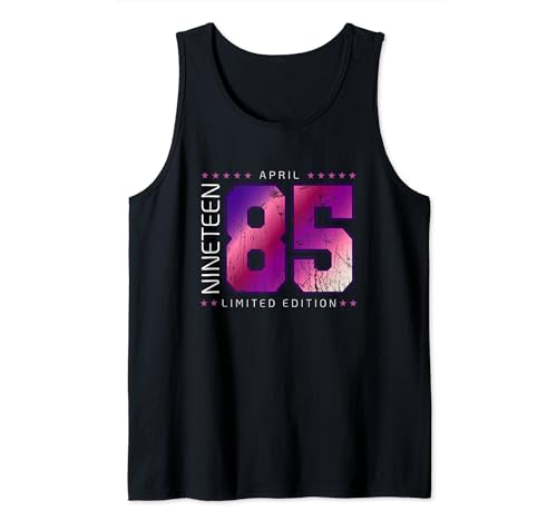 Comprar 1985 abril Mes Año nacimiento Cumpleaños Camiseta sin Mangas Top Regalos Precio 2024 | regaloscumple.com