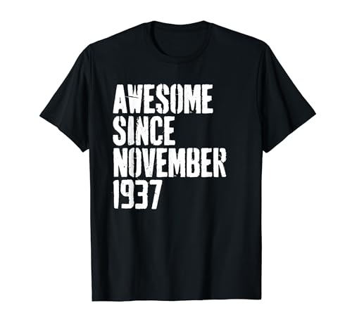 Consigue ahora Awesome Since November 1937 87th Birthday Retro Camiseta Ideas para regalar Top Precio 2024 | regaloscumple.com